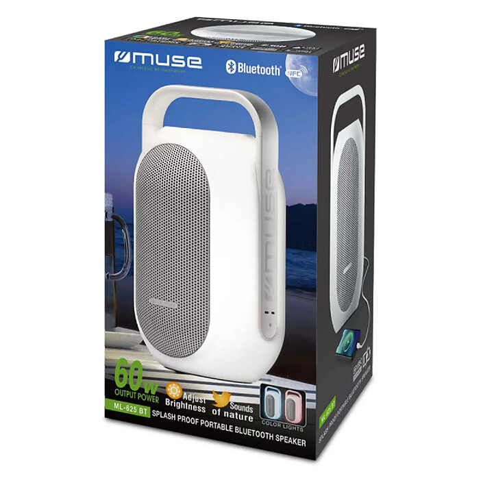 Acheter Muse Enceinte Sans Fil Bluetooth NFC 60W Étanche IPX4 Portable Blanc