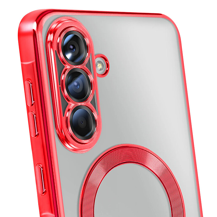 Avis Avizar Coque pour Galaxy A56 Compatible MagSafe avec Contour Chromé Rouge