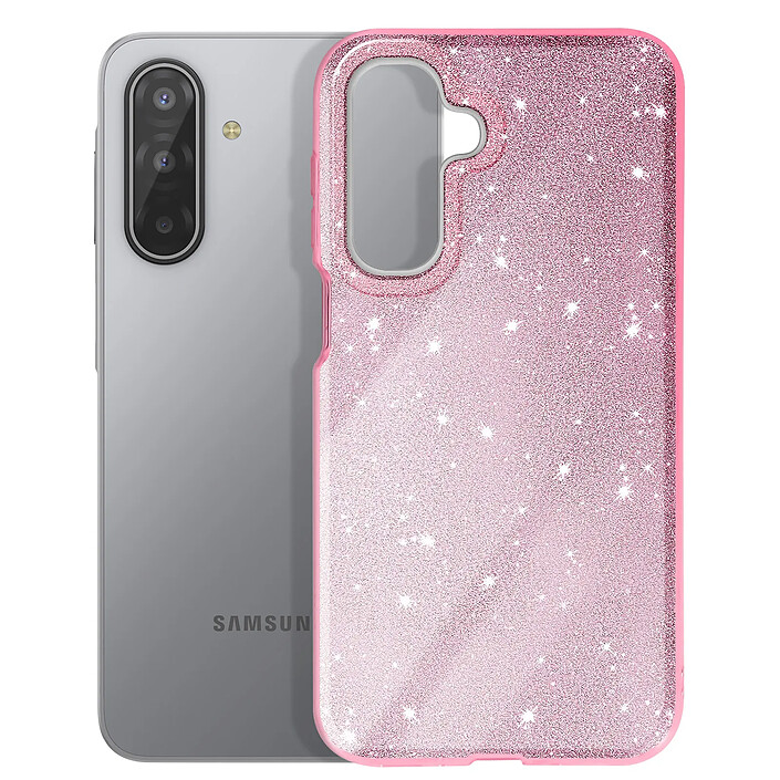 Avizar Coque pour Galaxy A17 Conception Bi-Matière et Finition Pailletée Rose pas cher