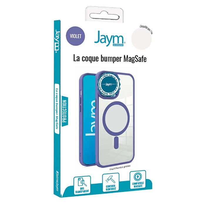 Jaym Coque Bumper Compatible MagSafe pour iPhone 16 Pro Violet pas cher