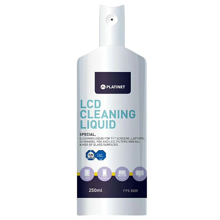 Platinet Spray Liquide Nettoyant pour Ecrans 250 ml Universel Blanc