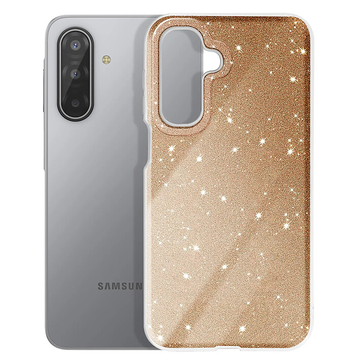 Avizar Coque pour Galaxy A17 Conception Bi-Matière et Finition Pailletée Dorée pas cher