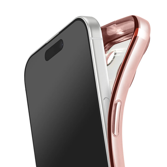 Avizar Coque pour iPhone 17 Pro Compatible MagSafe avec Contour Chromé Rose pas cher