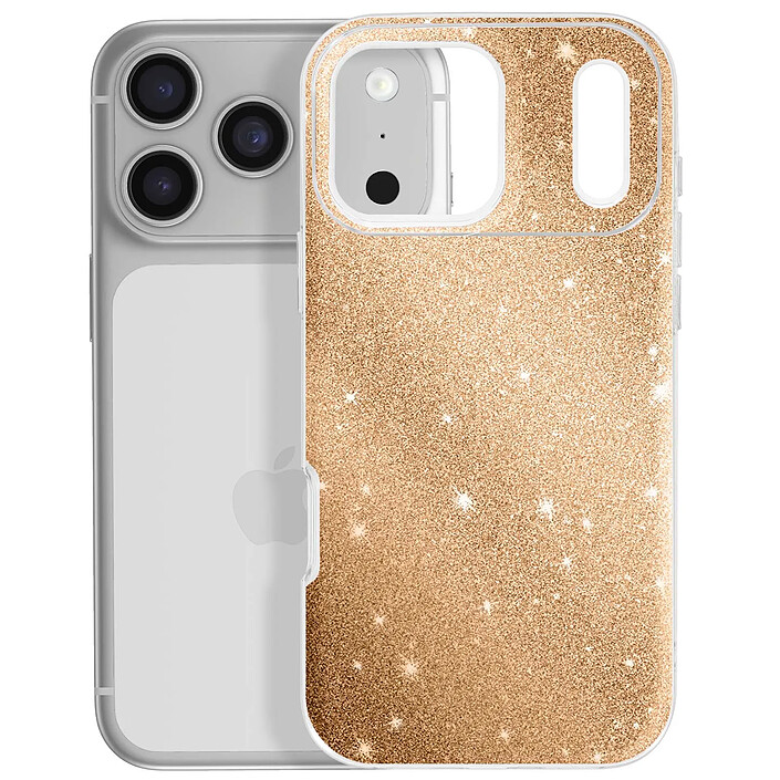Acheter Avizar Coque pour iPhone 17 Pro Conception Bi-Matière et Finition Pailletée Dorée