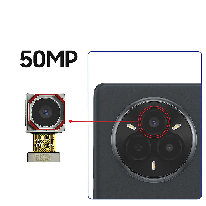 Avis Clappio Caméra Arrière pour Realme 14 Pro Capteur Principal Grand Angle 50MP
