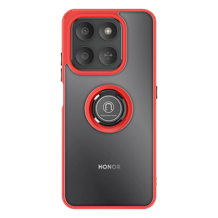 Avizar Coque pour Honor 400 Smart avec Anneau Magnétique Rotatif et Finition Givrée Rouge