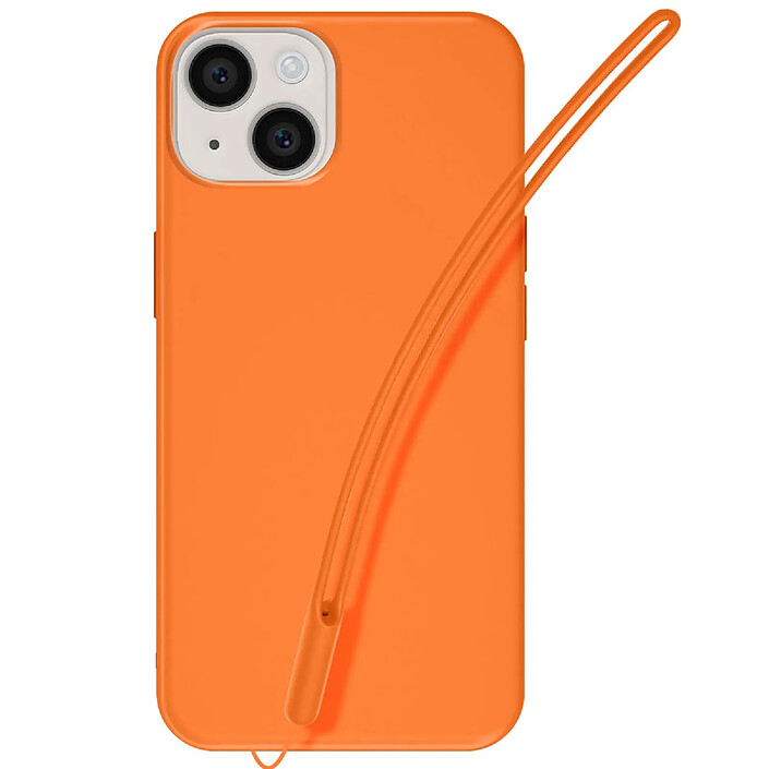 Avis Jaym Coque pour iPhone 14 en Silicone avec Cordon et Poignet Inclus Orange