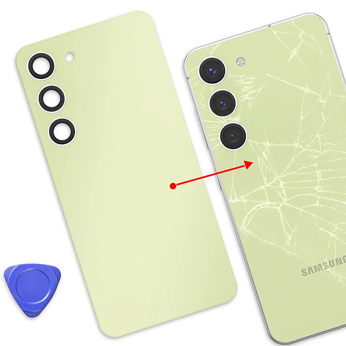 Acheter Clappio Cache Batterie de Remplacement pour Galaxy S23 avec Adhésif Intégré Vert citron