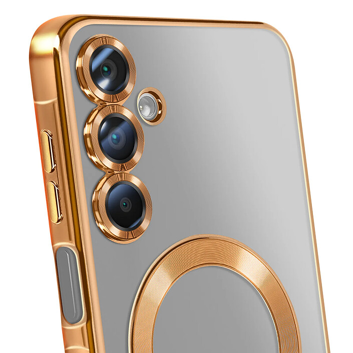 Avis Avizar Coque pour Galaxy A16 Compatible MagSafe avec Contour Chromé Dorée