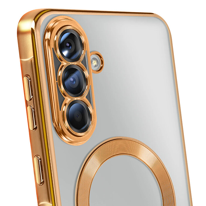 Avis Avizar Coque pour Galaxy A56 Compatible MagSafe avec Contour Chromé Dorée