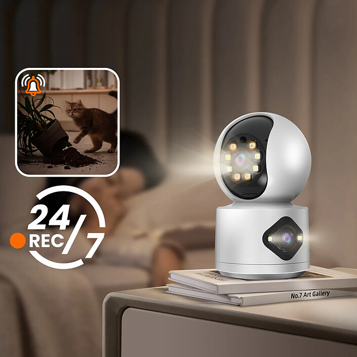 Avis MAXEXCELL Caméra de Surveillance Intérieure Full HD 1080p Motorisée Connectée Wi-Fi Blanc / Noir