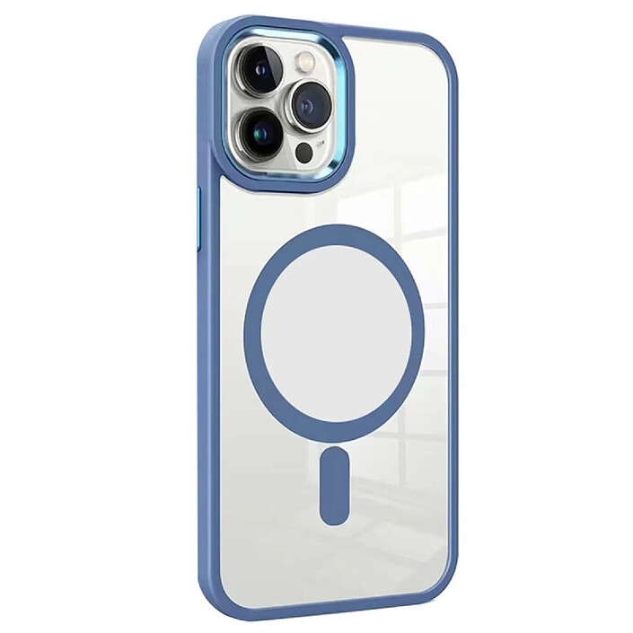 Jaym Coque Bumper pour iPhone 16 Pro Max MagSafe Antichocs Bleu