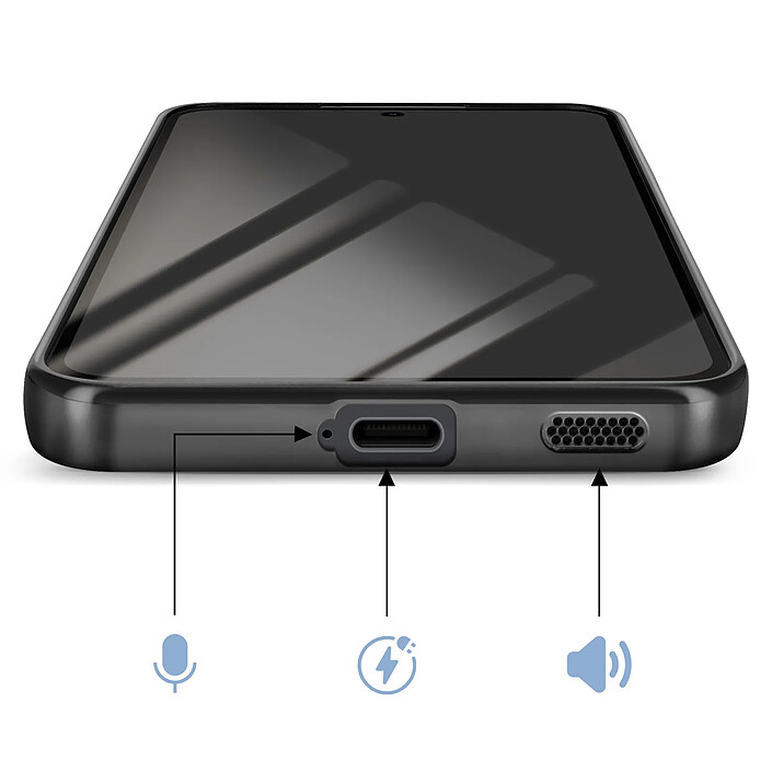 Avizar Coque pour Galaxy S25 FE MagSafe Souple Antichocs avec Contour Chromé Noir pas cher