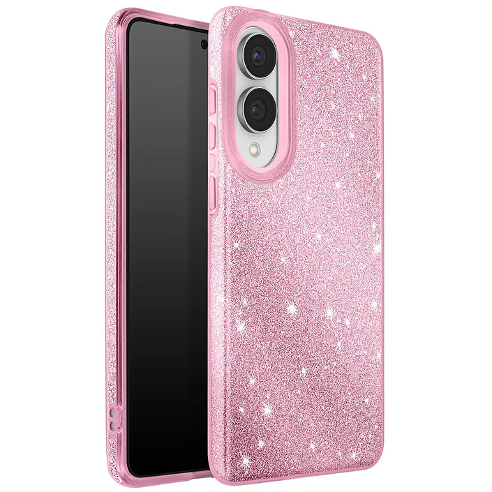 Acheter Avizar Coque pour Galaxy S25 Edge Conception Bi-Matière et Finition Pailletée Rose