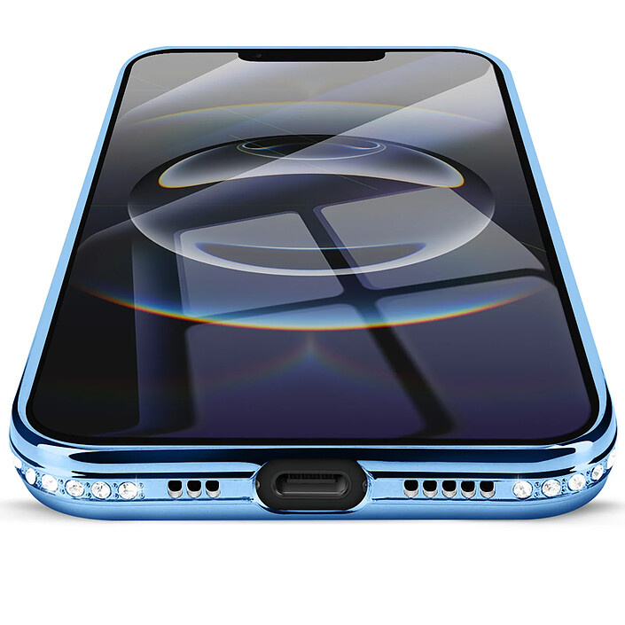 Acheter Avizar Coque pour iPhone 16e Compatible MagSafe avec Contour Strassé Bleu