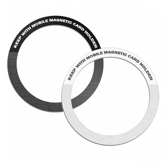 Jaym Pack de 2 Anneaux Magnétiques MagSafe pour Smartphone Noir / Argent