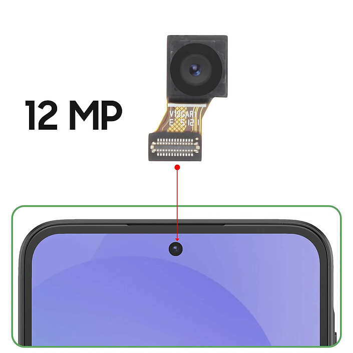 Avis Clappio Caméra Frontale 12MP de Remplacement pour Galaxy A36 Noir