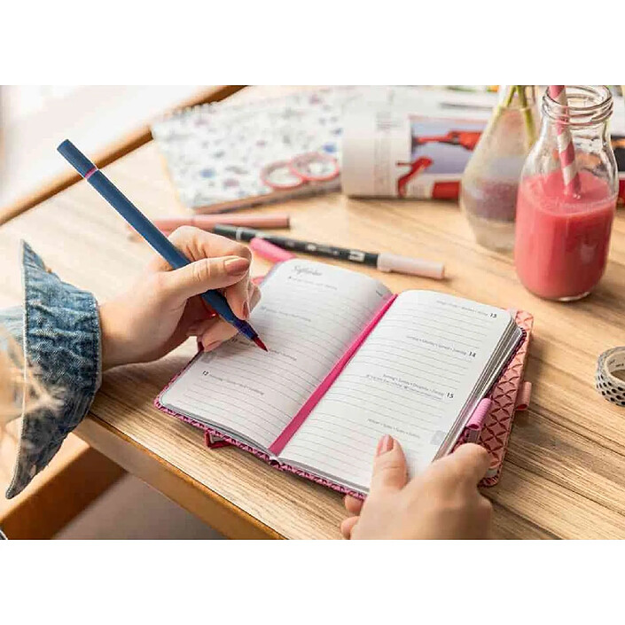 Avis SIGEL Agenda de poche Jolie Feel 2026, textile, A6, rose