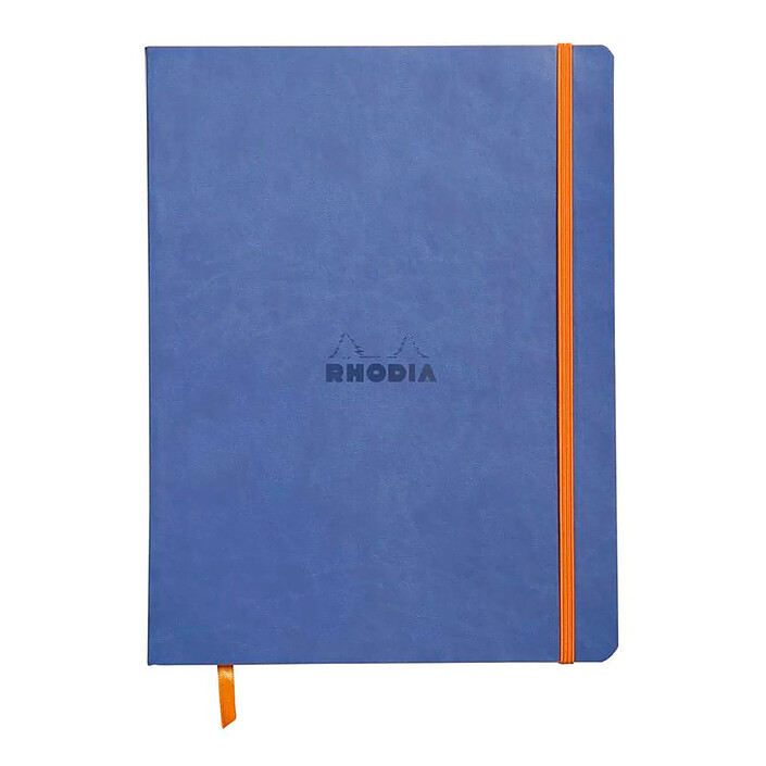 CLAIREFONTAINE RHODIARAMA Carnet souple SAPHIR 19x25cm ligné 160p papier ivoire 90g fermeture élastique