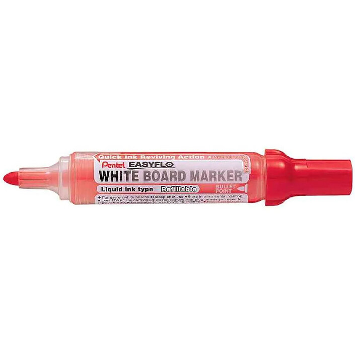 PENTEL Marqueur tableau blanc EASYFLO MW50M Pointe ogive 2,5 mm Rouge