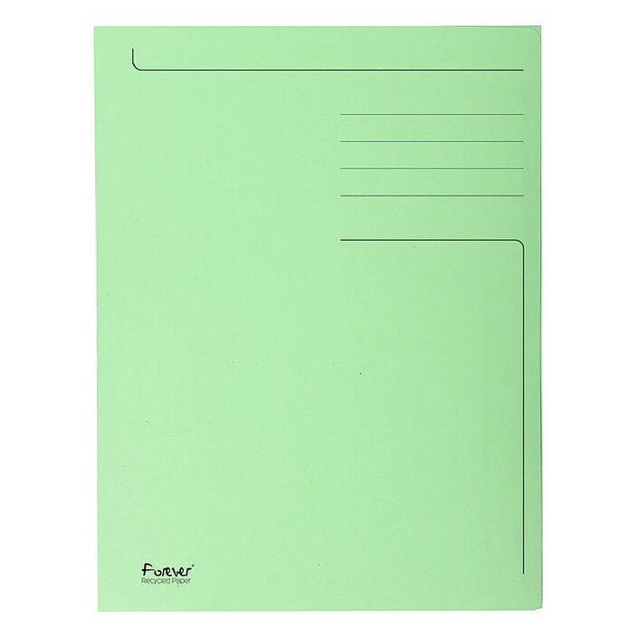 EXACOMPTA Chemise Imprimée 3 Rabats Format FOLIO FOREVER 280g Vert x 50