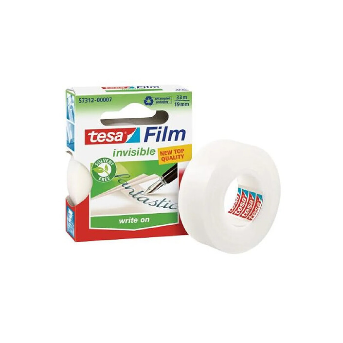 TESA Ruban adhésif invisible 19 mm x 33 m en boîte individuelle