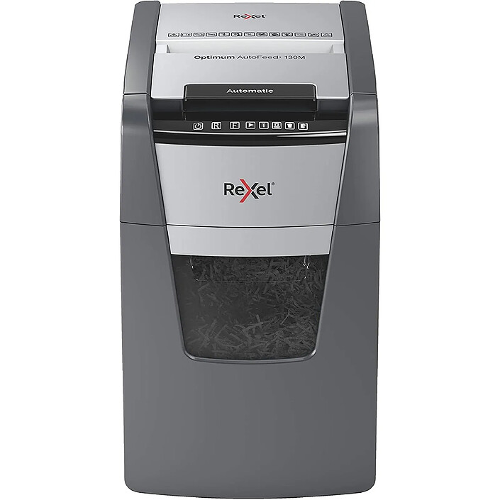REXEL ELECTRICAL Auto+ 130M – Destructeur Automatique Coupe Micro Sécurité P5 Cap 130 Feuilles 44 litres