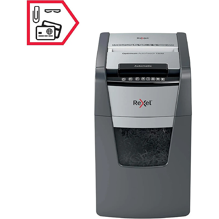 REXEL ELECTRICAL Auto+ 130M – Destructeur Automatique Coupe Micro Sécurité P5 Cap 130 Feuilles 44 litres pas cher