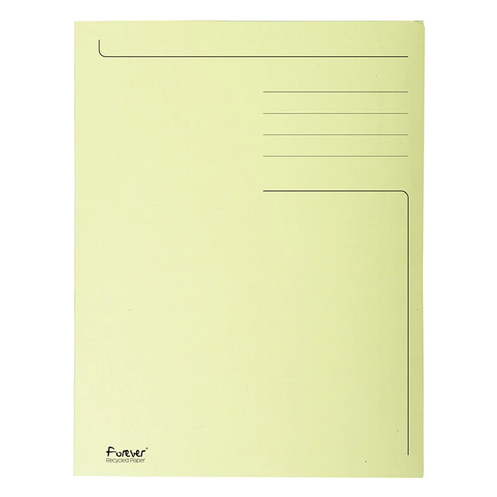 EXACOMPTA Chemise Imprimée 3 Rabats Format FOLIO FOREVER 280g Jaune x 50