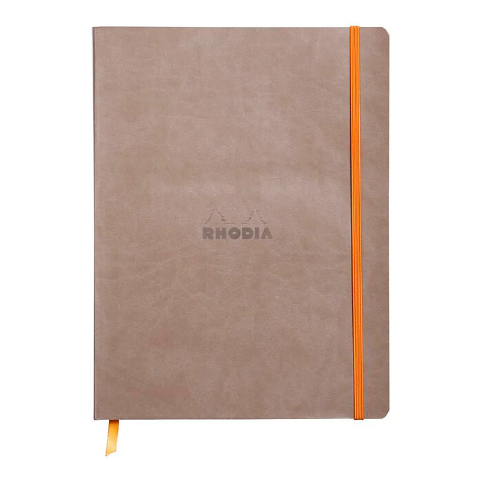 CLAIREFONTAINE RHODIARAMA Carnet souple TAUPE 19x25cm ligné 160p papier 90g fermeture élastique