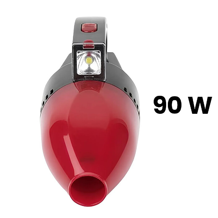 Avizar Aspirateur Filaire 90W Pour Auto Avec Lumière LED Et Accessoires Compact Noir / Rouge pas cher