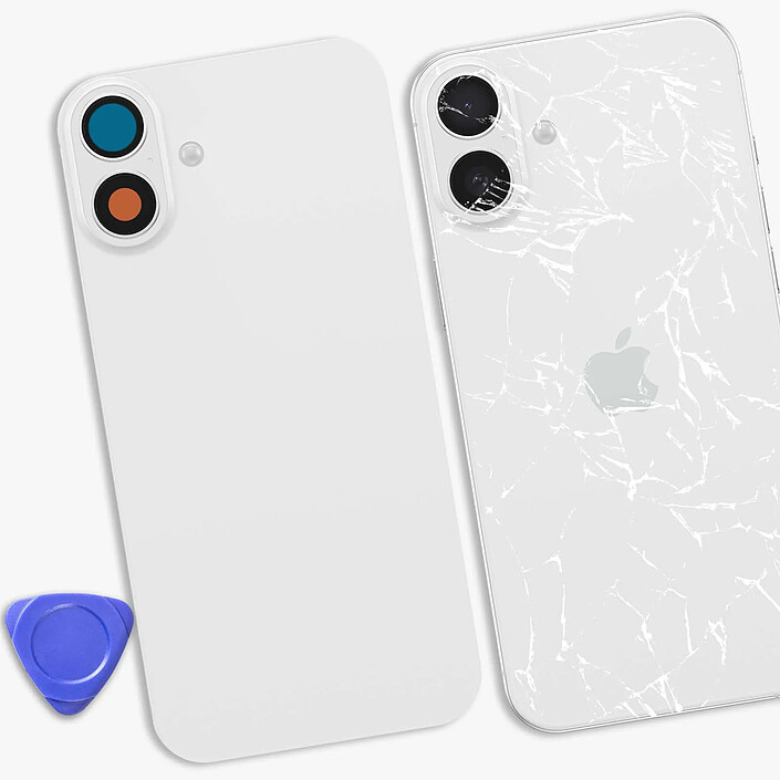 Acheter Clappio Cache Batterie de Rechange pour iPhone 16 Plus avec Adhésif Intégré Blanc