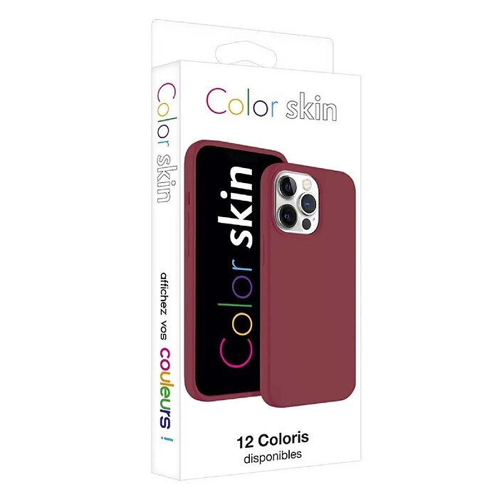Moxie Coque Antichoc Premium pour iPhone 15 Pro Collection Color Skin en TPU Bordeaux pas cher