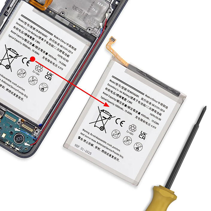 Avis Clappio Batterie de Remplacement pour Galaxy A55 / A54 / A35 / A34 Li-ion 5000mAh