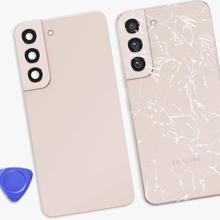 Acheter Clappio Cache Batterie de Remplacement pour Galaxy S22 avec Adhésif Intégré Rose