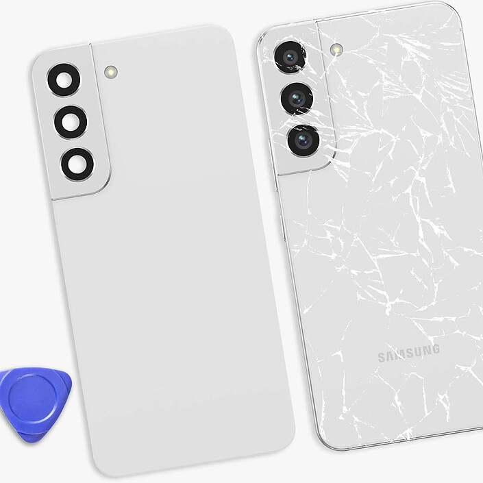 Acheter Clappio Cache Batterie de Remplacement pour Galaxy S22 avec Adhésif Intégré Blanc