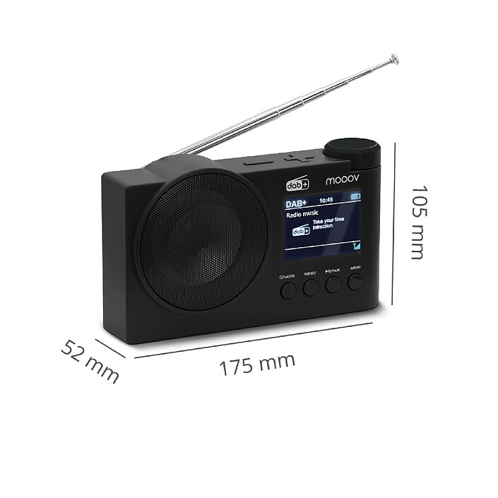 Metronic 477254 - Radio numérique DAB+, FM, Bluetooth et réveil - noire pas cher
