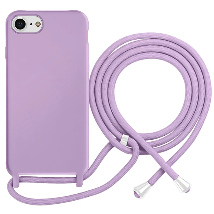 Moxie Coque pour iPhone 7 / 8 en TPU Premium Color Lace avec Cordon Tour de Cou Lilas