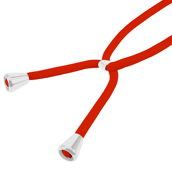 Avis Moxie Coque pour iPhone 14 en TPU Premium Color Lace avec Cordon Tour de Cou Rouge