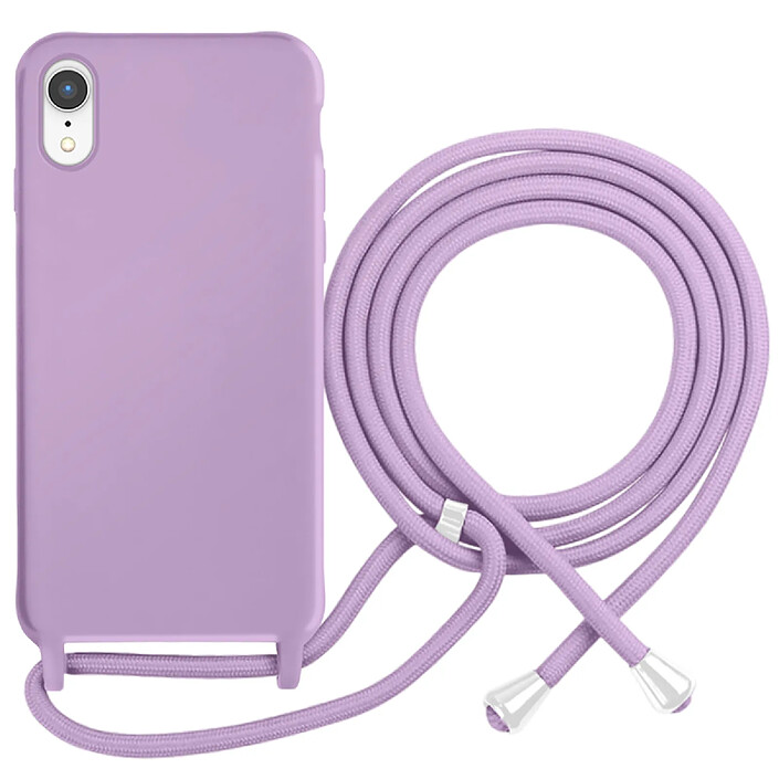 Moxie Coque pour iPhone XR en TPU Premium Color Lace avec Cordon Tour de Cou Lilas