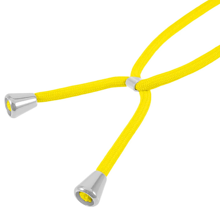 Avis Moxie Coque pour iPhone 14 en TPU Premium Color Lace avec Cordon Tour de Cou Jaune