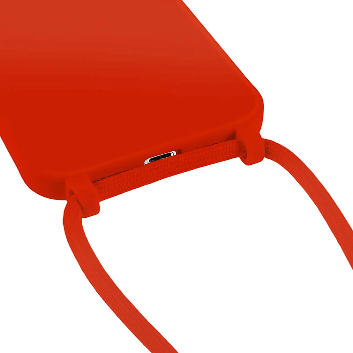 Avis Moxie Coque pour iPhone 13 en TPU Premium Color Lace avec Cordon Tour de Cou Rouge