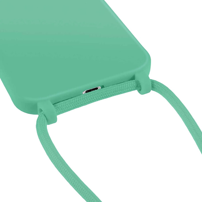 Acheter Moxie Coque pour iPhone 12 / 12 Pro en TPU Premium Color Lace avec Cordon Tour de Cou Turquoise