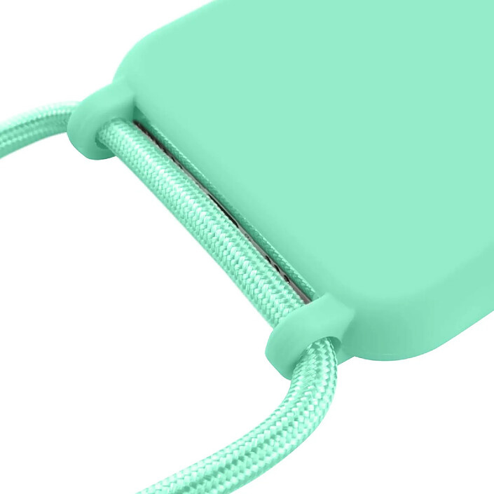Avis Moxie Coque pour iPhone XR en TPU Premium Color Lace avec Cordon Tour de Cou Turquoise