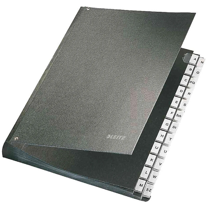 LEITZ Trieur, A4, A-Z, 24 compartiments, carton rigide, noir