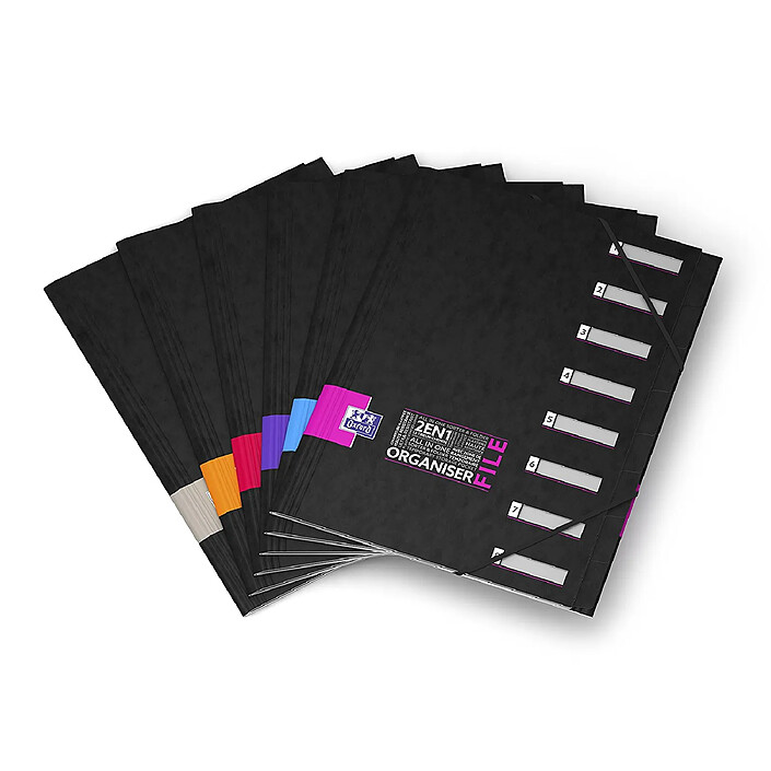 OXFORD Trieur ORGANISER FILE ETUDIANT 8 Positions + Elastique Coloris Aléatoire