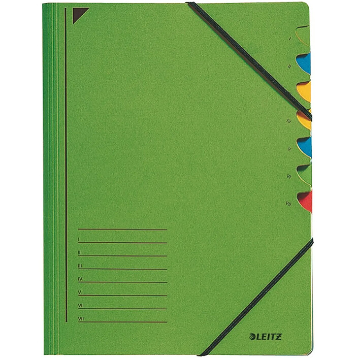 LEITZ Classeur trieur, format A4, 7 compartiments, vert