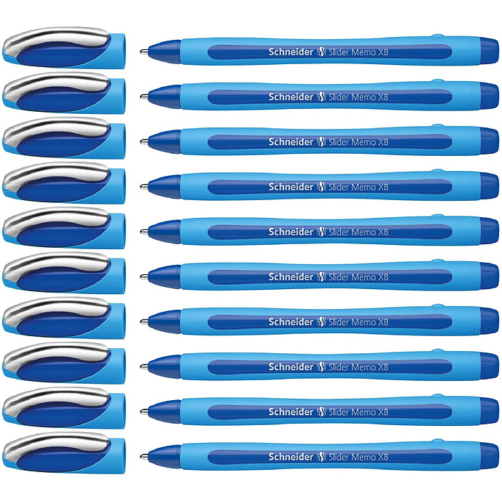 SCHNEIDER Stylo à bille Slider Memo Pointe Extra Large bleu x 10