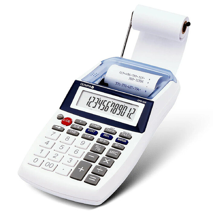 OLYMPIA Calculatrice de bureau Imprimante Papier 57mm Ecran LCD à 12 chiffres