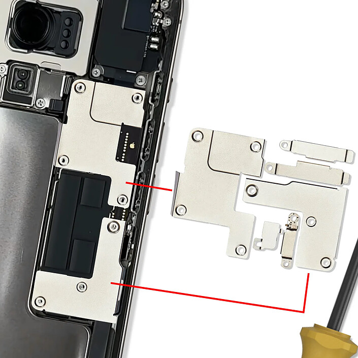 Avis Clappio Kit de Pièces Métalliques Supports et Plaques Internes pour iPhone 16 Pro
